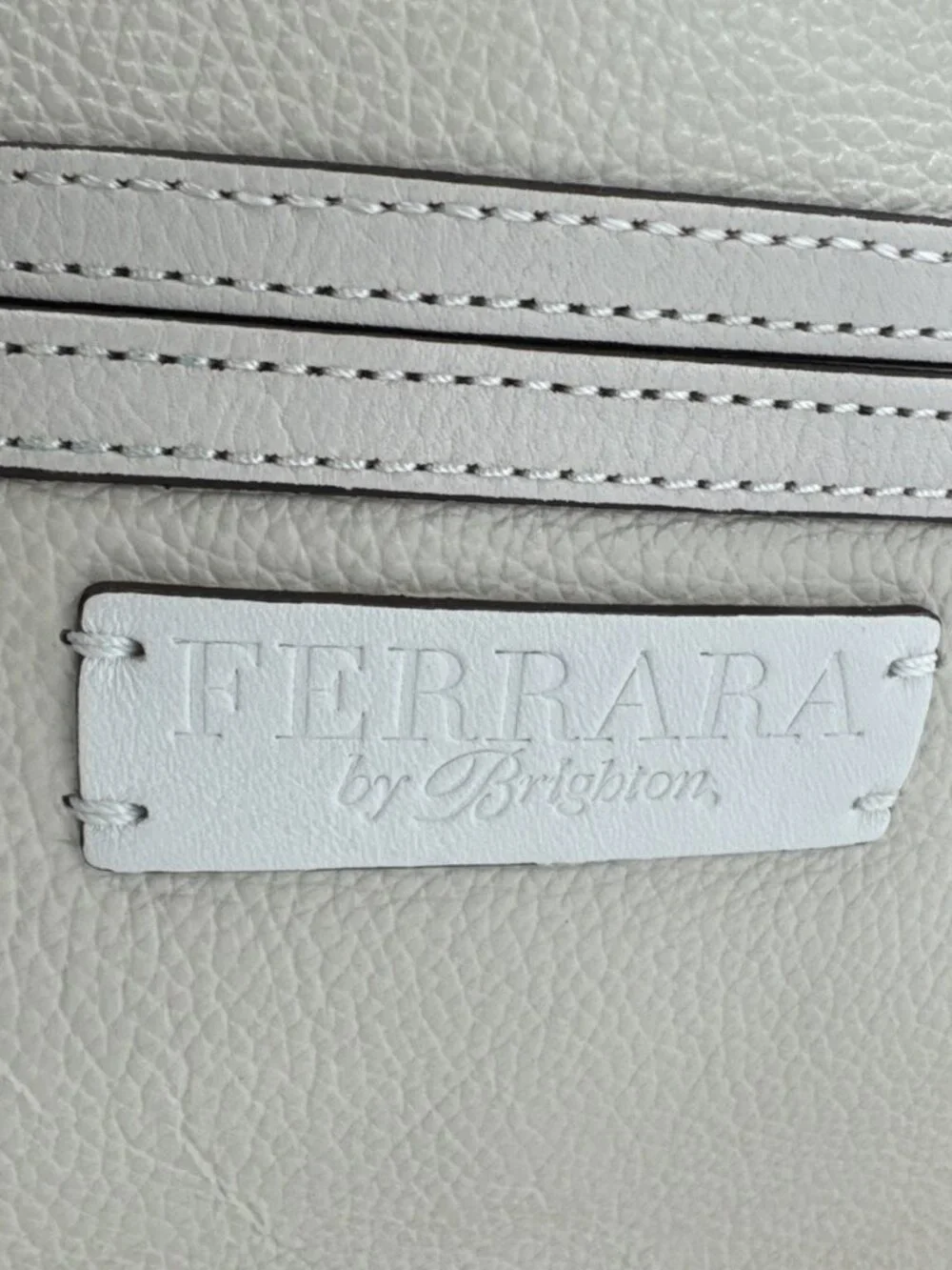 BRIGHTON Purse Ferrara Collection Noelle Cream Handbag Shoulder Pebbled Leather - Picture 3 of 13